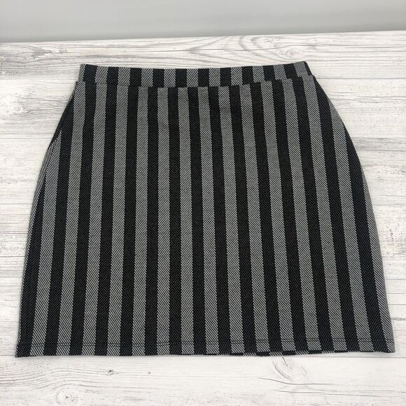 Forever 21 Y2k 90s Mini Skirt Size Small Slanted Stripes Academia Preppy Grunge - Picture 3 of 10